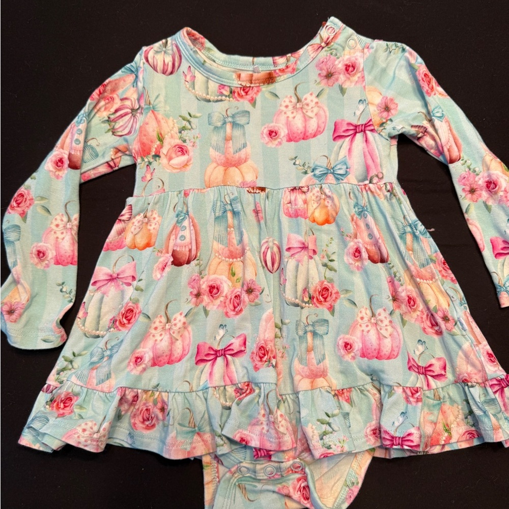 Posh Peanut Pastel Floral Pumpkin Twirl Dress